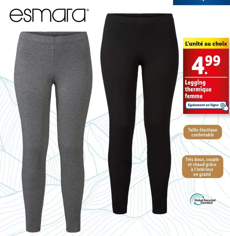 Esmara - Legging Thermique Femme offre à 4,99€ sur Lidl