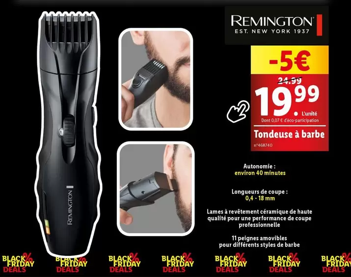 Remington - Tondeuse À Barbe offre à 19,99€ sur Lidl