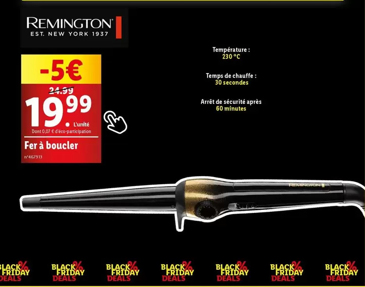 Remington - Fer À Boucler offre à 19,99€ sur Lidl