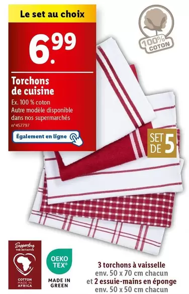 Torchons De Cuisine offre à 6,99€ sur Lidl