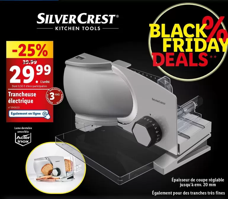 Silvercrest - Trancheuse Électrique offre à 29,99€ sur Lidl