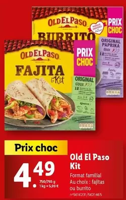 Old El Paso - Kit offre à 4,49€ sur Lidl