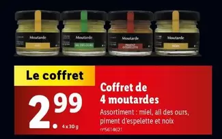 Coffret De 4 Moutardes offre à 2,99€ sur Lidl