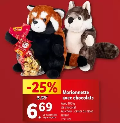 Marionnette Avec Chocolats  offre à 6,69€ sur Lidl