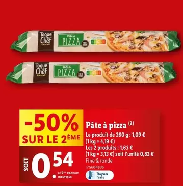 Pâte À Pizza offre à 1,09€ sur Lidl