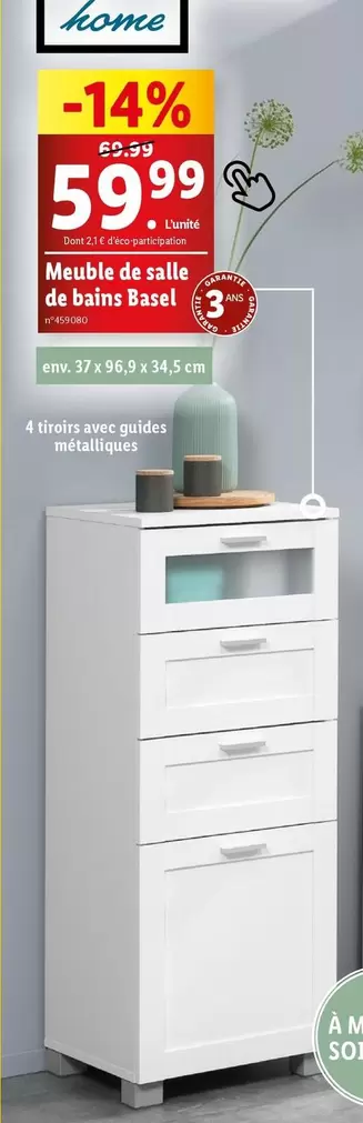 Livarno Home - Meuble De Salle De Bains Basel offre à 59,99€ sur Lidl