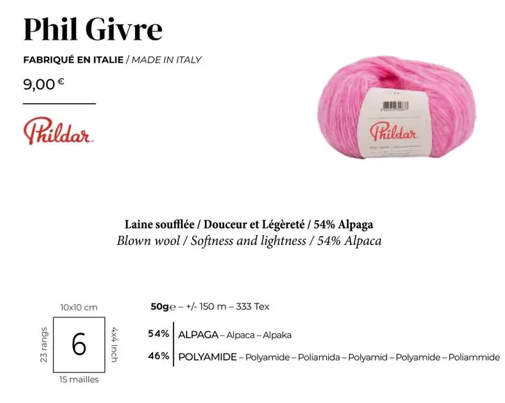 Phildar - Phil Givre offre à 9€ sur Phildar