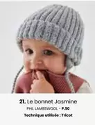 Le Bonnet Jasmine offre sur Phildar