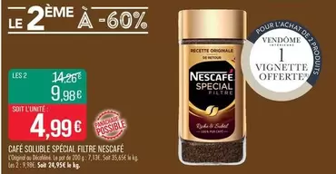 Nescafé - Café Soluble Special Filtre offre à 4,99€ sur Supermarché Match