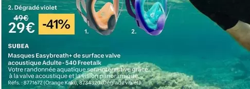 Orange - Masques Easybreath + De Surface Valve offre à 25€ sur Decathlon