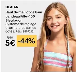 Olaian Haut De Maillot De Bain Bandeau Fille-100 Bleu Lagon offre à 5€ sur Decathlon