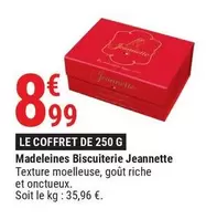 Madeleines Biscuiterie Jeannette offre à 8,99€ sur Gamm vert