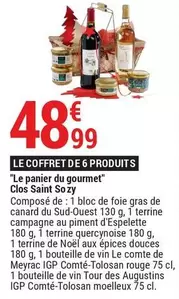 Canard - Le Coffret De 6 Produits "le Panier Du Gourmet" Clos Saint Sozy offre à 48,99€ sur Gamm vert