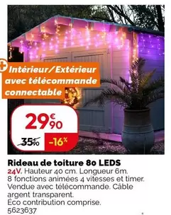 Rideau De Toiture 80 Leds offre à 29,9€ sur Weldom