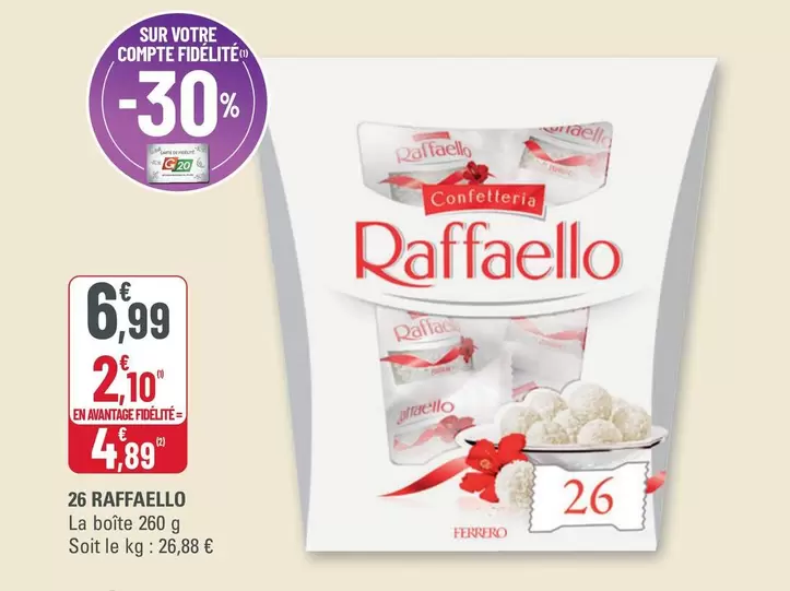 Raffaello - 26 offre à 6,99€ sur G20