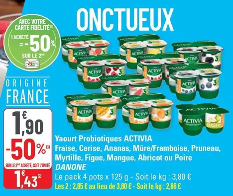 Activia - Yaourt Probiotiques offre à 1,9€ sur G20