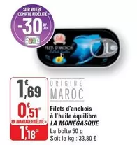 Filets D'anchois À L'huile Équilibre offre à 1,69€ sur G20