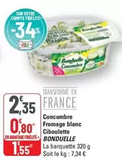 Bonduelle - Concombre Fromage Blanc Ciboulette offre à 0,8€ sur G20