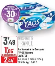 Nestlé - Le Yaourt À La Grecque Yaos Nature offre à 3,49€ sur G20