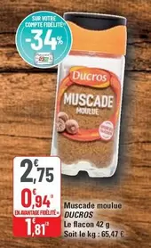 Ducros - Muscade Moulue offre à 2,75€ sur G20