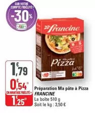 Francine - Préparation Ma Pâte À Pizza offre à 1,79€ sur G20