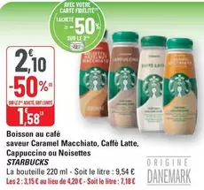 Starbucks - Boisson Au Café Saveur Caramel Macchiato, Caffè Latte, Cappucciono Ou Noisettes offre à 2,1€ sur G20