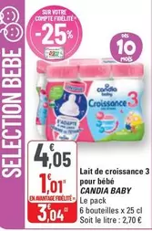 Candia - Lait De Croissance 3 Pour Bébé Baby offre à 4,05€ sur G20