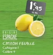 Citron Feuille offre à 1,95€ sur G20