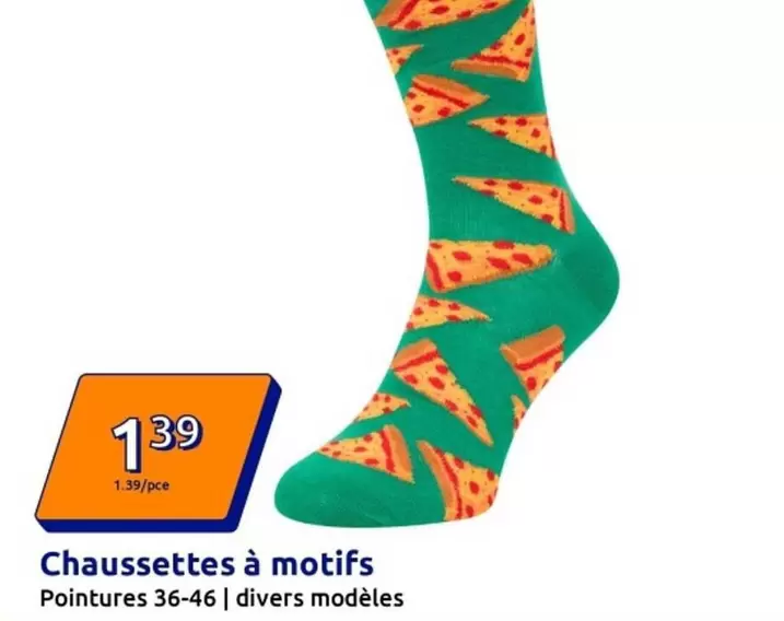 Chaussettes À Motifs offre à 1,39€ sur Action