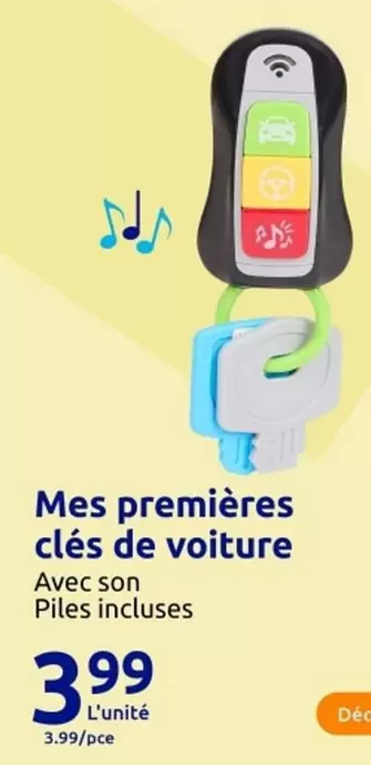 Mes premieres clés de voiture offre à 3,99€ sur Action