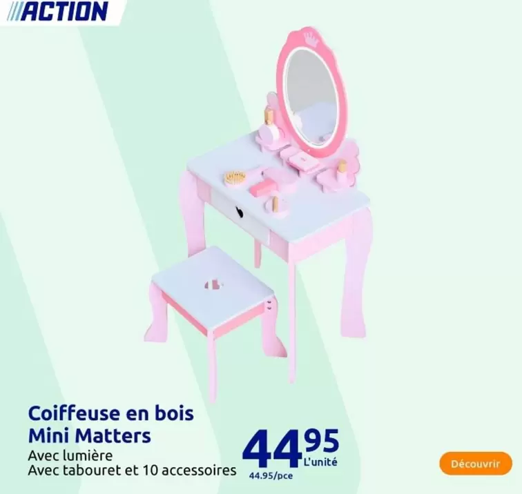 Coiffeuse En Bois Mini offre à 44,95€ sur Action