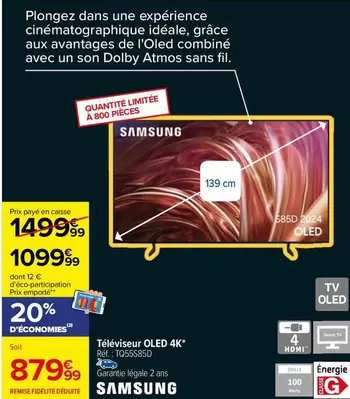 Samsung - Téléviseur Oled 4k offre à 1099,99€ sur Carrefour City