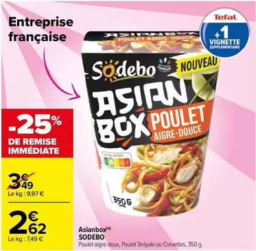 Sodebo - Asianbox offre à 2,62€ sur Carrefour City