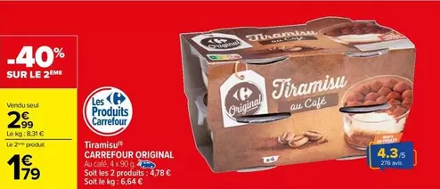 Carrefour - Tiramisu Original offre à 2,99€ sur Carrefour City