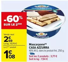 Casa Azzurra - Mascarpone offre à 2,69€ sur Carrefour City