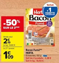 Herta - Bacon Fume offre à 2,19€ sur Carrefour City