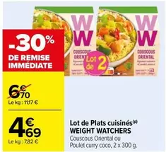 Weight watchers - Lot De Plats Cuisinés offre à 4,69€ sur Carrefour City