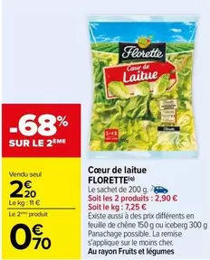 Florette - Cœur De Laitue offre à 2,2€ sur Carrefour City