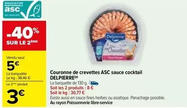 Delpierre - Couronne De Crevettes Asc Sauce Cocktail offre à 5€ sur Carrefour City