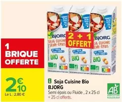 Bjorg - Soja Cuisine Bio offre à 2,1€ sur Carrefour City