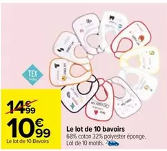 Tex - Le Lot De 10 Bavoirs offre à 10,99€ sur Carrefour City