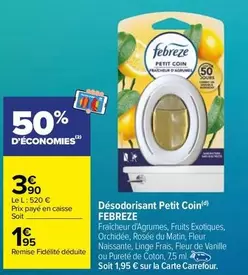 Febreze - Désodorisant Petit Coin offre à 1,95€ sur Carrefour City