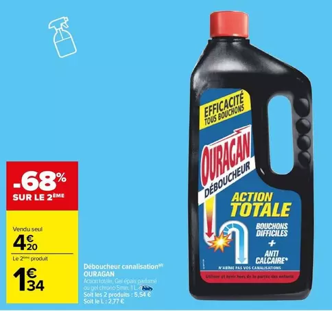 Ouragan - Déboucheur canalisation offre à 4,2€ sur Carrefour City