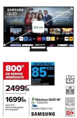 Samsung - Téléviseur Qled 4k offre à 1699,99€ sur Carrefour City