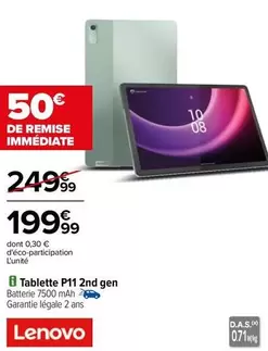 Lenovo - Tablette P11 2Nd Gen offre à 199,99€ sur Carrefour City