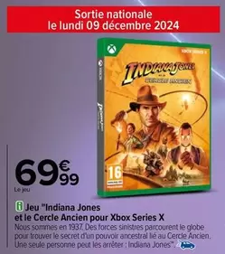 Xbox - Jeu "Indina Jones Et Le Cercle Ancien Pour Series X offre à 69,99€ sur Carrefour City