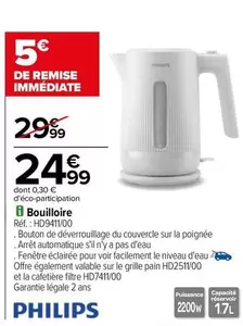 Philips - Bouilloire HD9411/00 offre à 24,99€ sur Carrefour City