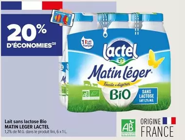 Lactel - Lait Sans Lactose Bio offre sur Carrefour City