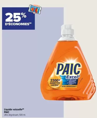 Paic - Liquide Vaisselle offre sur Carrefour City