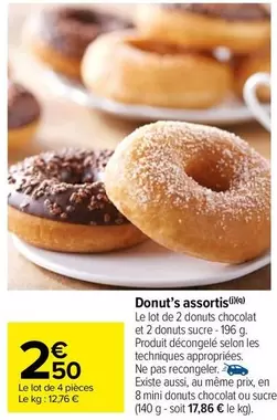 Donuts - Donut's Assortis offre à 2,5€ sur Carrefour Market